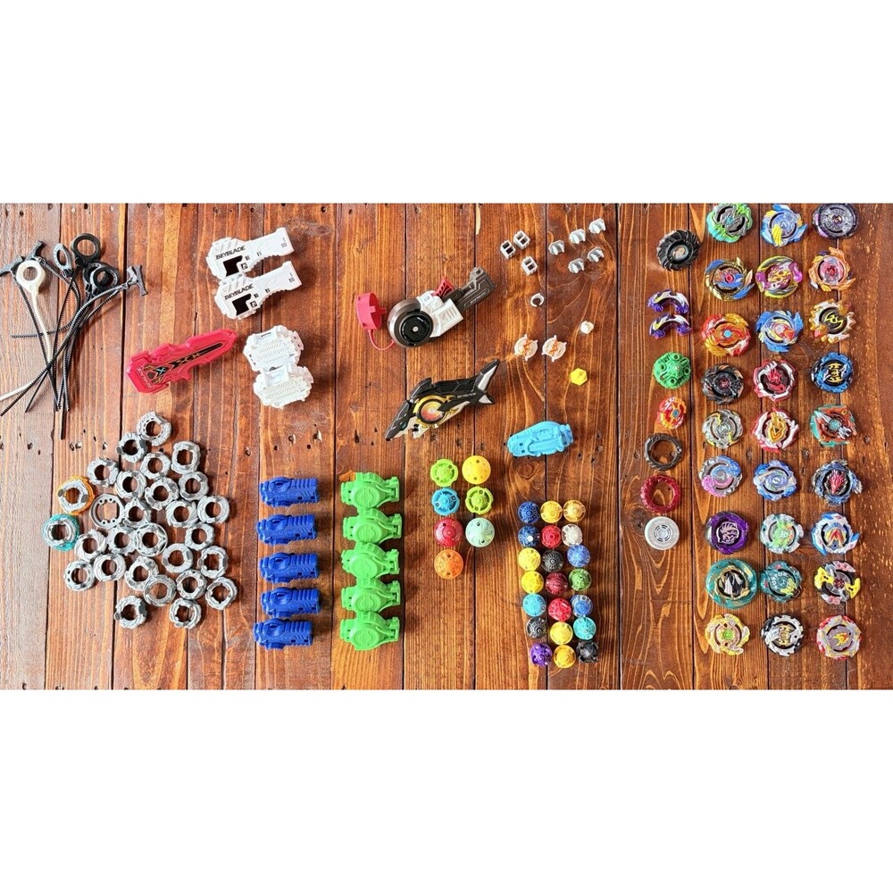 Beyblade Burst Huge Mixed Lot 130+ Pieces Tops Launchers Parts Hasbro Takara